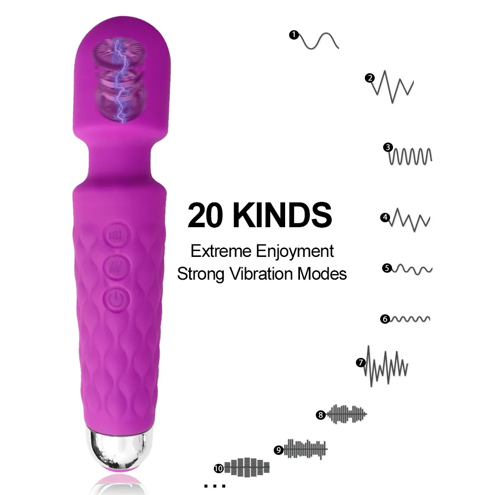 Vibromasseur AV puissant, baguette magique pour vagin, stimulateur de Clitoris, jouets sexy pour femmes, masturbateur, gode USB