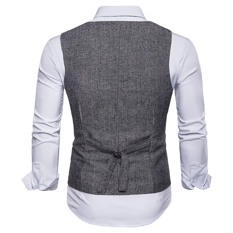 Chaleco de traje de moda para hombre chaleco de vestir Formal Colete Masculino espiga Gilet Fitness chaqueta sin mangas chaleco de boda para hombre XXL 220704