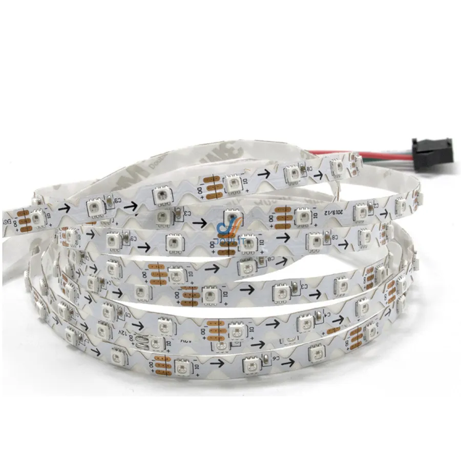 6mm s Shape DC5V 1M WS 2812B LED-remsa Pixel Light Inbyggd 2812 IC RGB Nej Vattentät 5050 30 / 60LSTS FÖR TV BAKGRUND