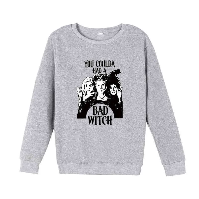Vous pourriez avoir une mauvaise sorcière Halloween nouveau pull imprimé à manches longues style femme