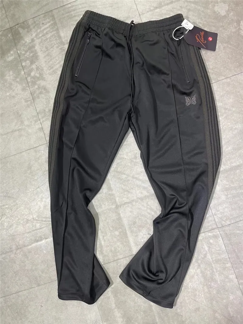 Naalden broek mannen vrouwen 1 1 hoogwaardige geborduurde vlinder awge joggingbroek zwarte rechte broek 220719