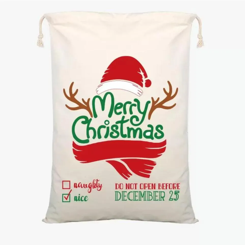Decorações de Natal Sacos de Papai Noel Sacos de Presente Grande Saco de Lona Pesado Orgânico UPS GJ0711220S