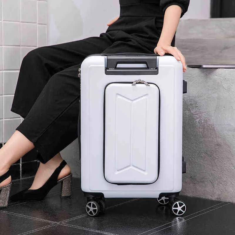 Creative New Travel Suitcase Rolling Luggage Wheel Trolley Case Women Fashion Box Men Valies With Laptop Bag ''Carry ons J220708 J220708