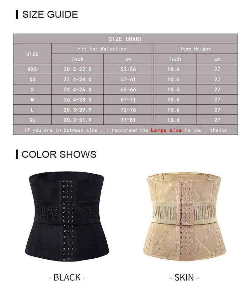 Bustier Corset Women Dress Slimming Underwear Firm Belly Control Waist Trainer Belt Fajas Belts Body Shapers Cincher Shapewear L220802