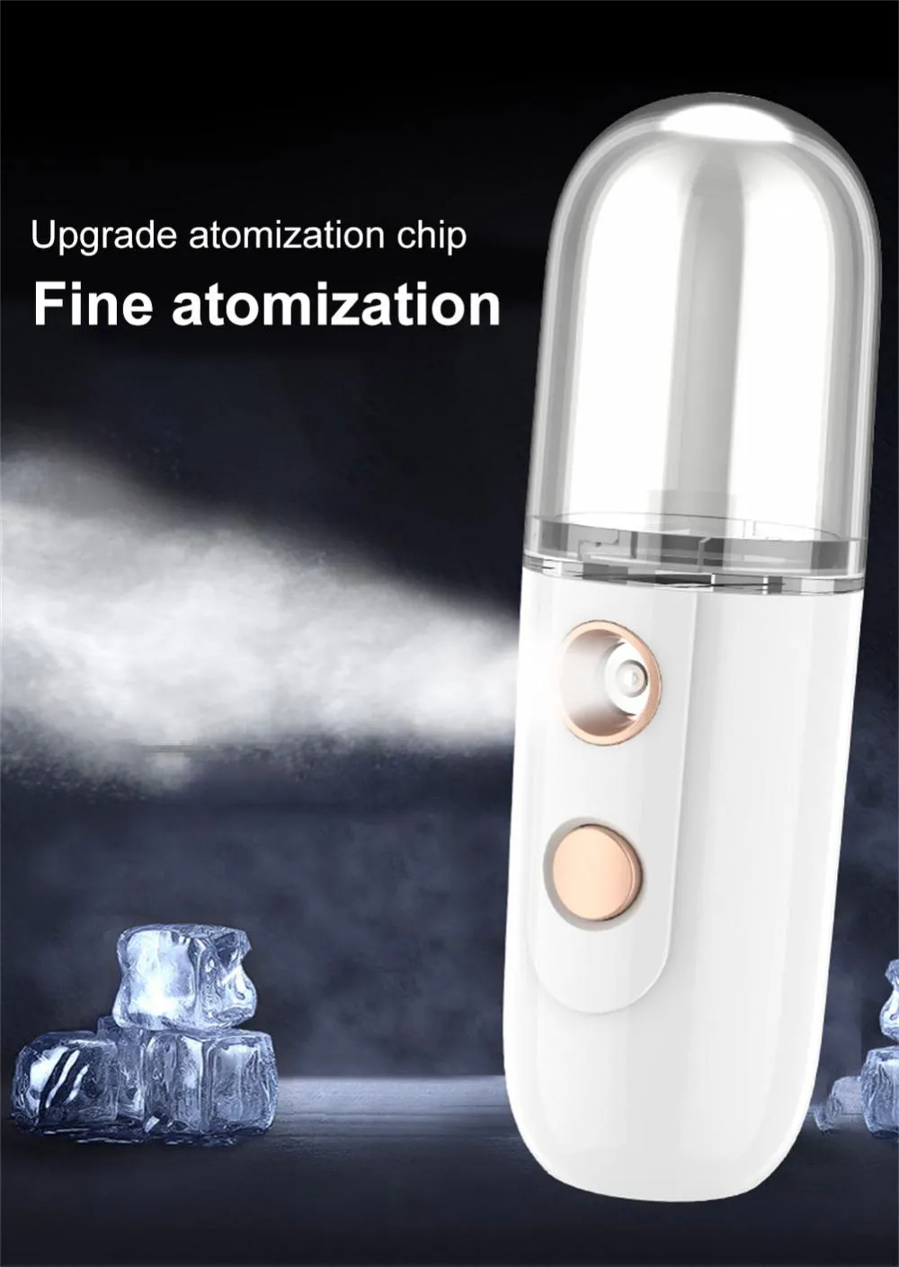 Portable Facial Sprayer Nano Mist Facial Steamer Beauty Instrument USB Humidifier Nebulizer Face Skin Care Tool Moisturizing
