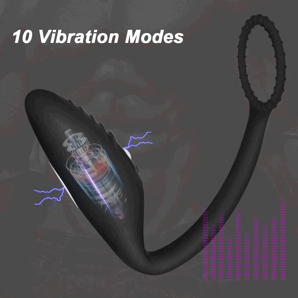 Wibrator analny w wstrząsie elektrycznym dla mężczyzny masażer prostaty masturbator zdalny opóźnienie opóźnienia wytrysku Pierścień