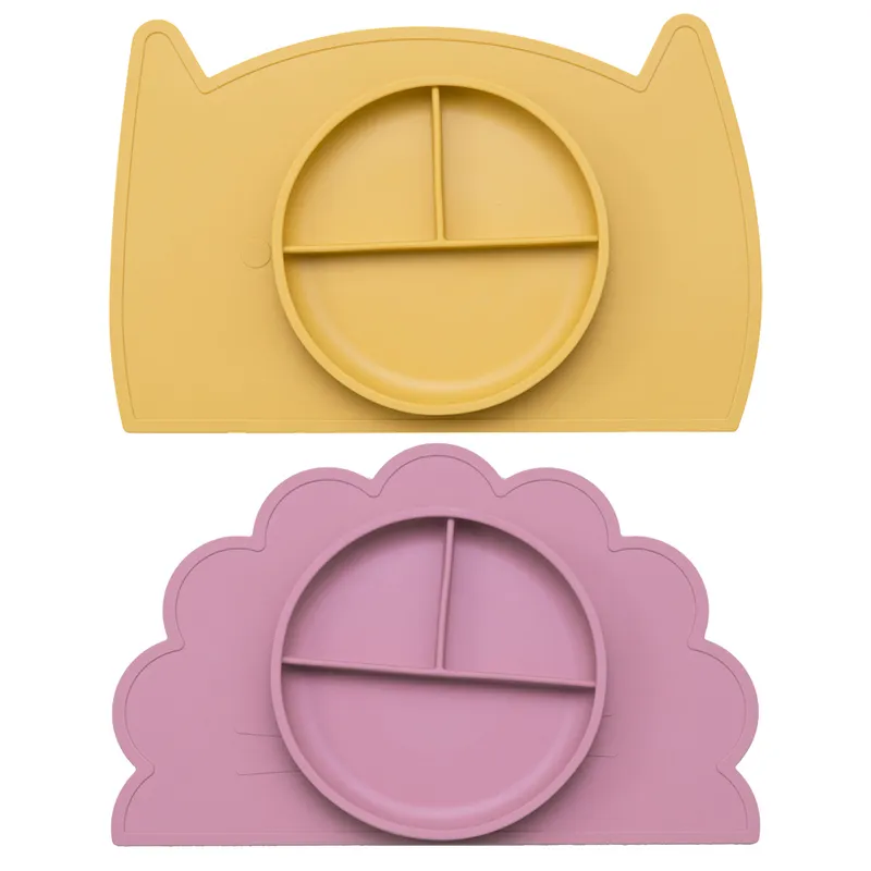 Mignon couleur pure sevrage vaisselle pour enfants alimentation plaque d'aspiration bol de formation appareil à manger de qualité alimentaire accessoires pour bébé 220512