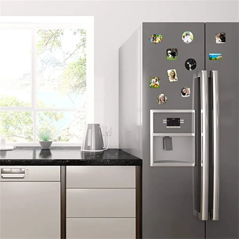 Nouveau Sublimation en bois personnalisé réfrigérateur aimant transfert de chaleur impression blanc MDF réfrigérateur aimants bricolage pour la décoration intérieure B0510