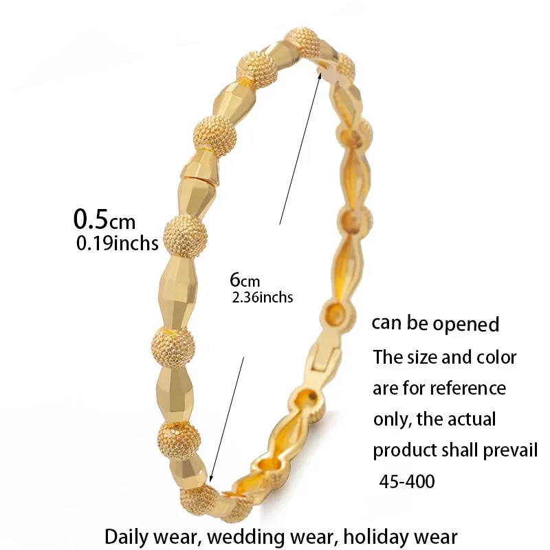 Armreif 4 teile / los 24 Karat Gold Farbe Feine Dubai Hochzeit Armreifen Schmuck äthiopische Armbänder Für Frauen Afrikanischen Schmuck Party GeschenkeBangl262A