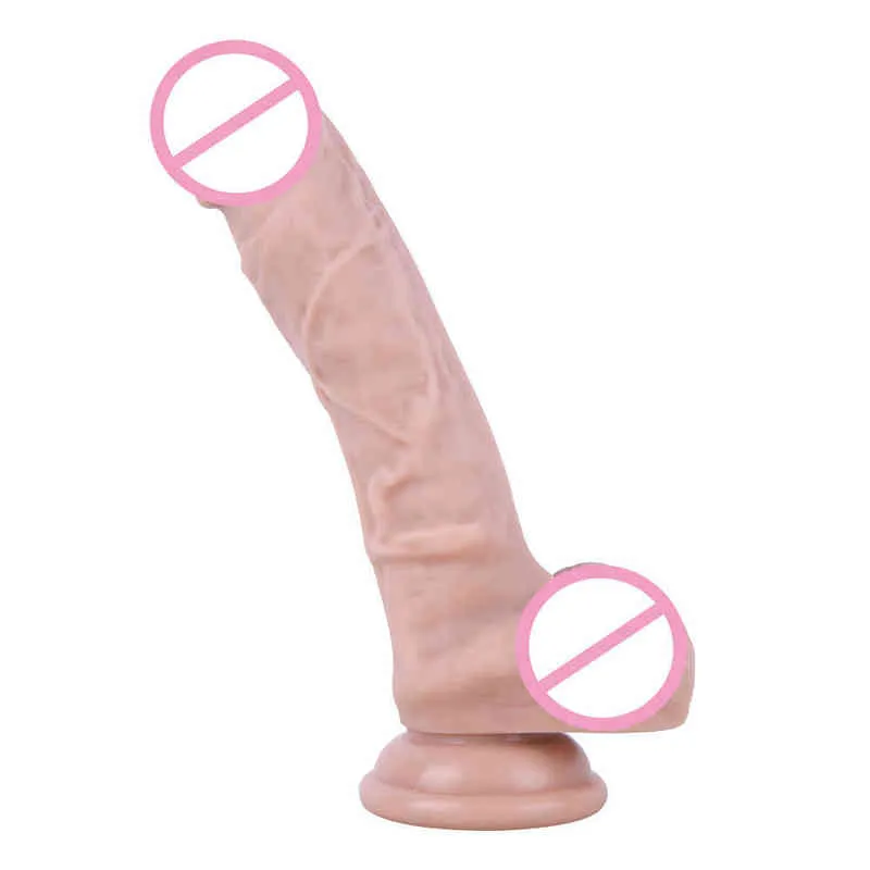 Godes Jouets pour adultes Sensation de chair Gode réaliste monocouche en silicone avec ventouse Sexe pour femme Masturbation féminine 0803