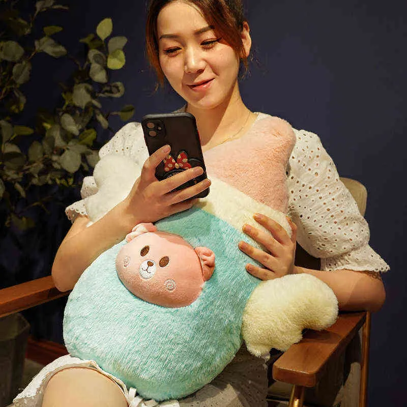 cm 채취 된 부드러운 아기 병 플러시 베개 Kawaii Angel Peluche 장난감 침대 침대 등받이 베개 장애 인형 어린이 소녀 선물 J220704