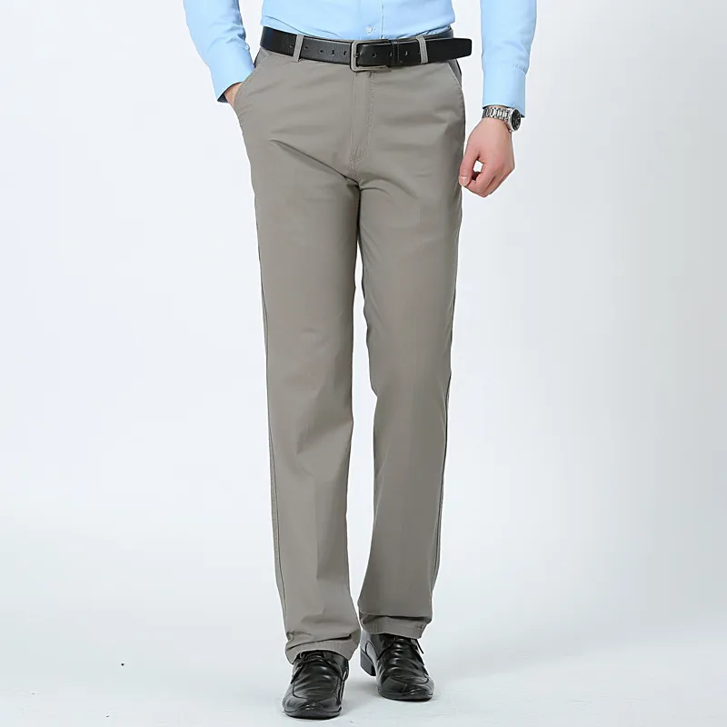 MRMT Mens 100% Cotton High Waist Straight Men Trousers Slacks Loose Pants for Male Casual Trouser Man Pant 220705