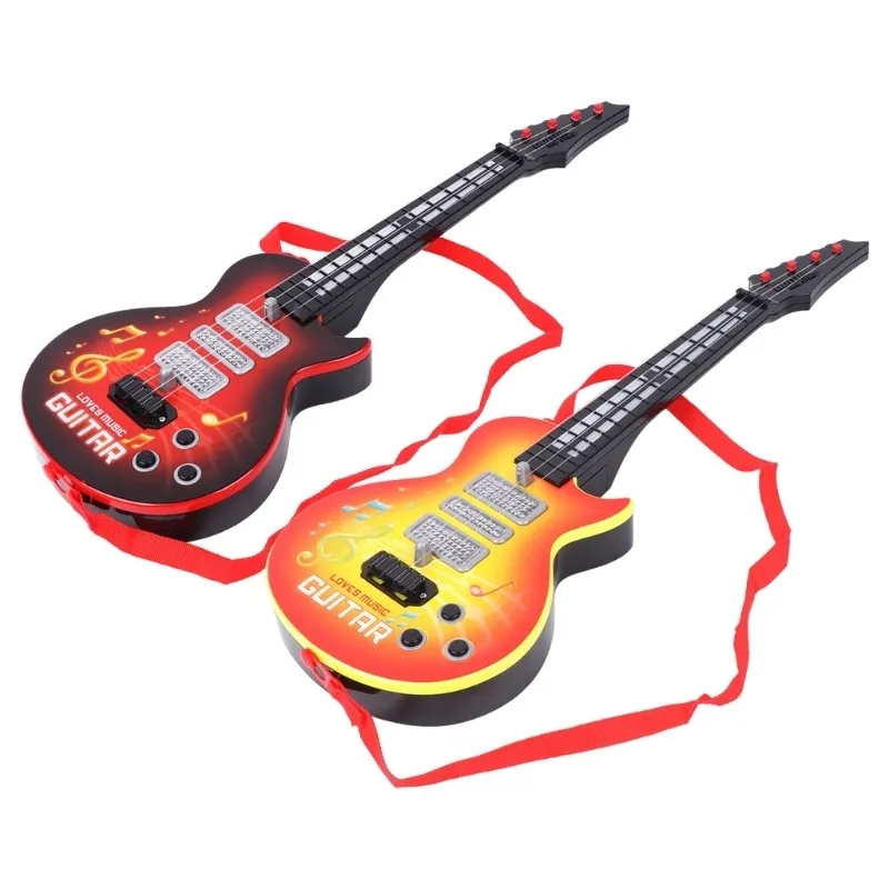 Music Electric Guitar 4 Strings Musical Instrument Educational Toy Kids Toy Gift 220706