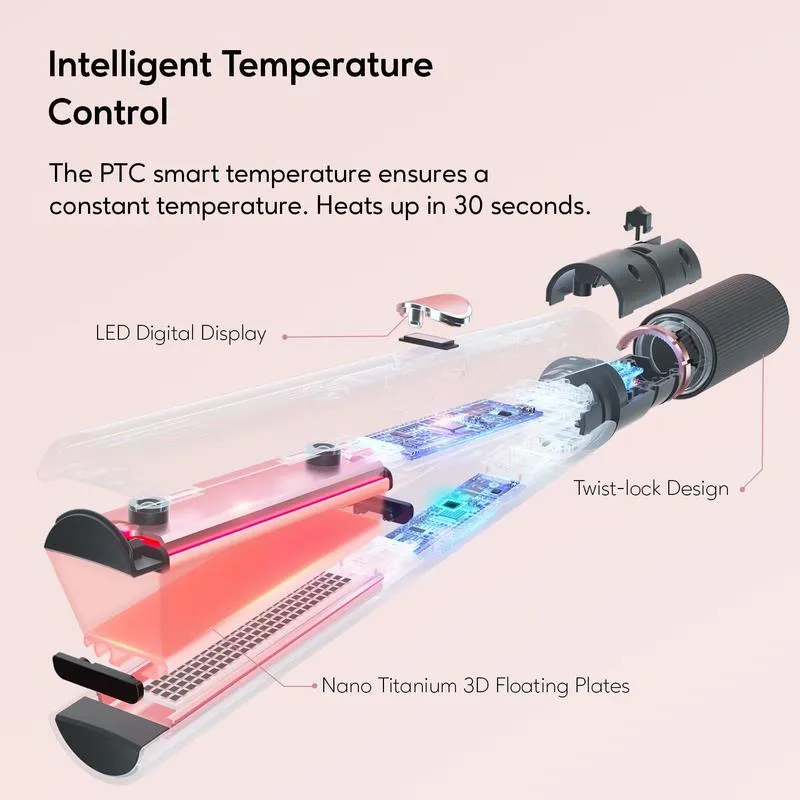 Kipozi Professional Hair Wardiaghtener Nano Instant Heating Flat Iron 2 w 1 Curling Iron Hair Tool z wyświetlaczem LCD 220602