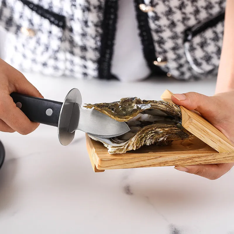 Praktische handbeschermers Oyster Shucking klemmen Knouter Openingsgereedschap Beschermende houten ondersteuning voor tool Oyster eten