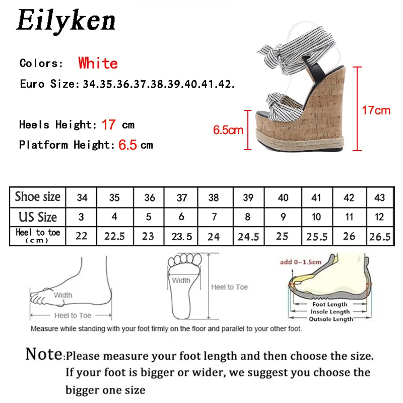 Eilyken Summer Solid Women White Platform Wedges Sandals Fashion High heels shoes Ankle Strap Ladies Open toe Sandals 220516