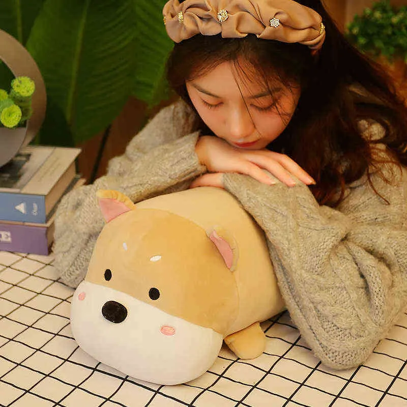 PC CM Söt liggande shiba inu plysch leksak fylld mjuk djur hund kudde soffa för barn flickans alla hjärtans dag gåva J220704