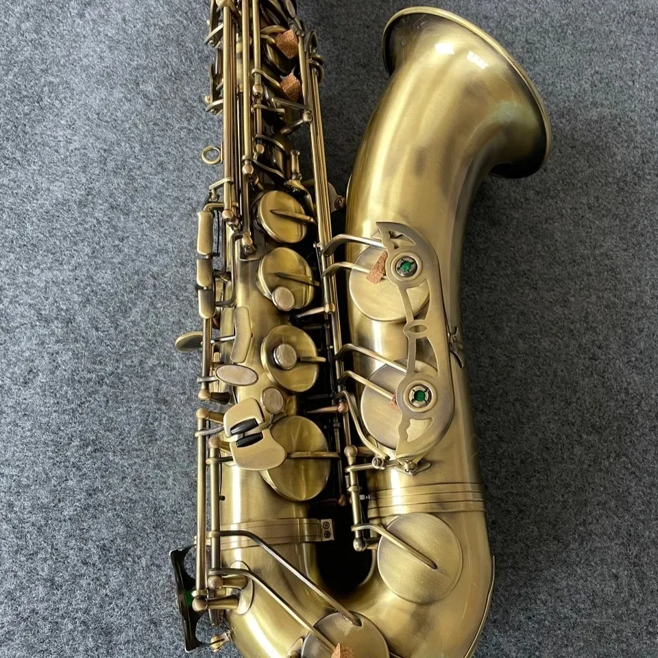 Retro fatte bb tenor profissional saxofone antigo escovado artesanato B