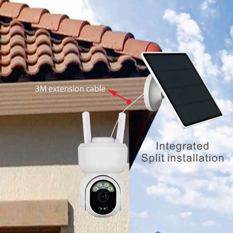 G SIM 카드 P 미니 IP 카메라 WiFi W 태양 전지 패널 BULIT 배터리 비디오 보안 거리 야외 PIR CCTV 카메라 모니토 J220520