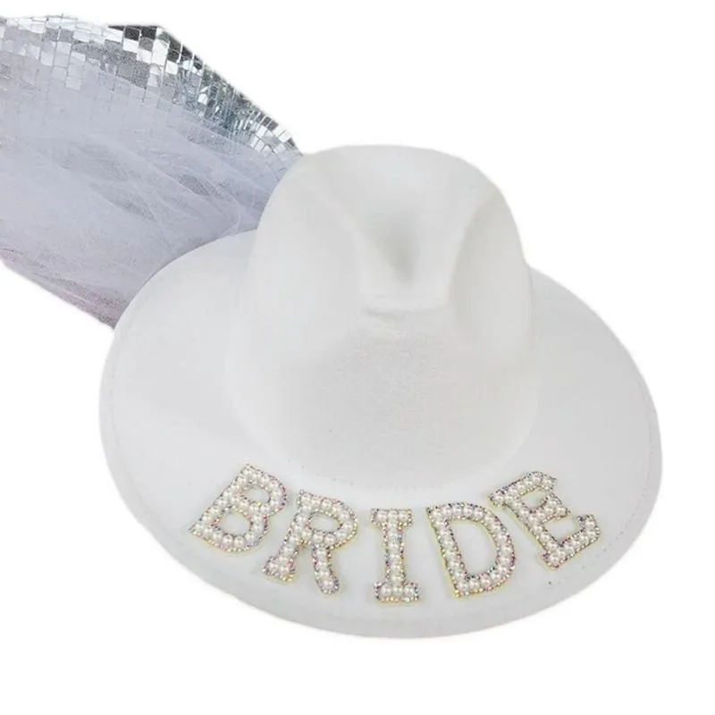 Bérets Blanc Élégant Cowgirl Chapeau Mariée Mariage Po Costume Props Été En Plein Air Femmes Fille Western Style Cowboy Caps DXAABerets Dav261I