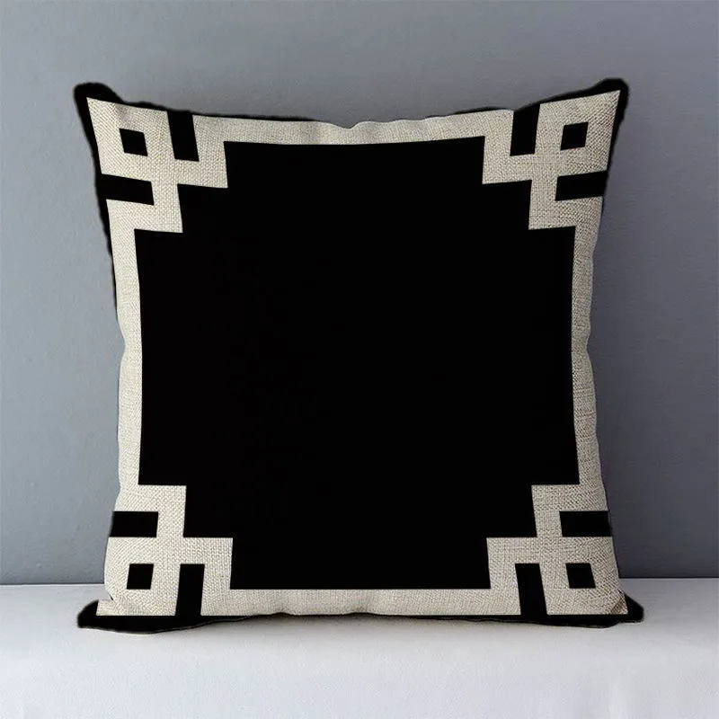 Federa cuscino europeo casual accogliente bianco nero geometrico cuscino divano letto cuscini decorativi la casa 45x45 cm federa quadrata QX2L 220623