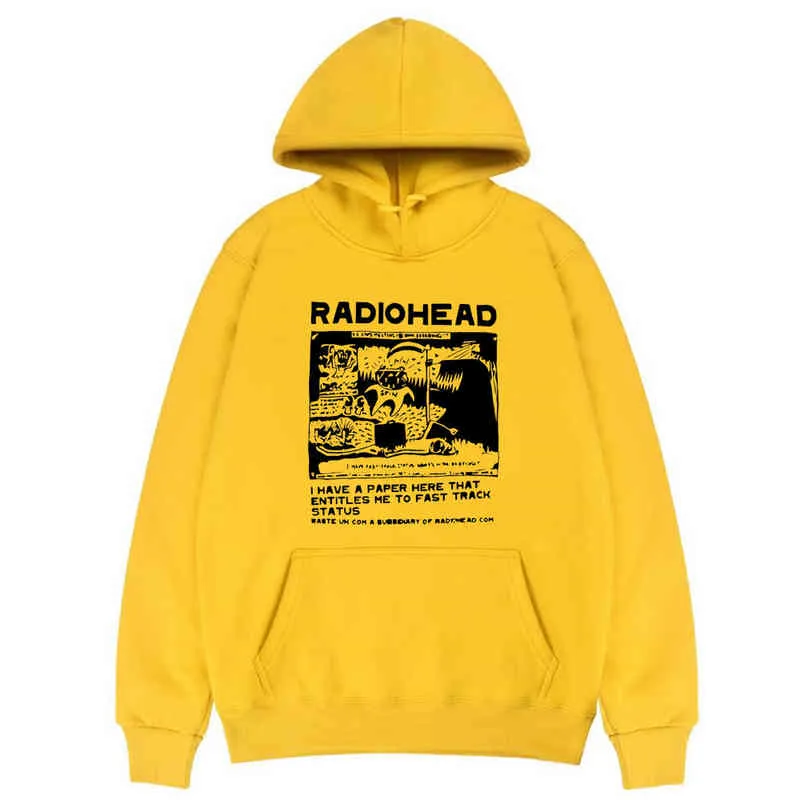 Sweat à capuche pour hommes et femmes, mode Radiohead Band Tour en amérique du nord, vêtements surdimensionnés, pull Harajuku Grunge pour garçons et filles