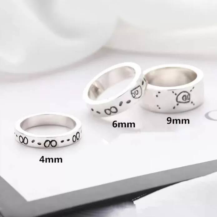 Skull Street anillo de banda de acero de titanio moda pareja fiesta boda hombres y mujeres joyería punk anillos regalo con box291f