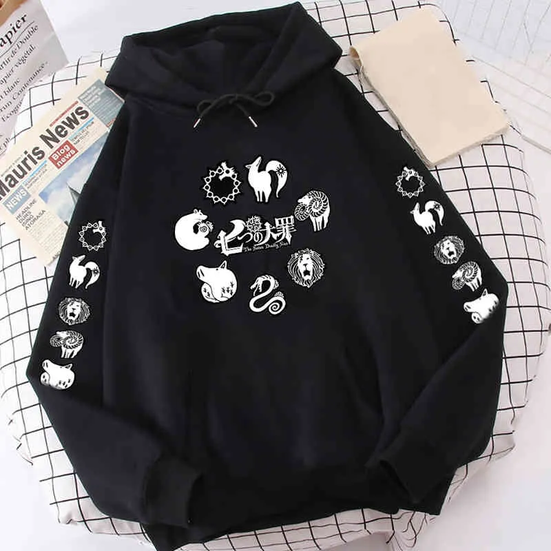 Japon Anime sept péchés capitaux motif à capuche hommes sweat printemps automne Harajuku à capuche aventure Manga hommes femmes vêtements