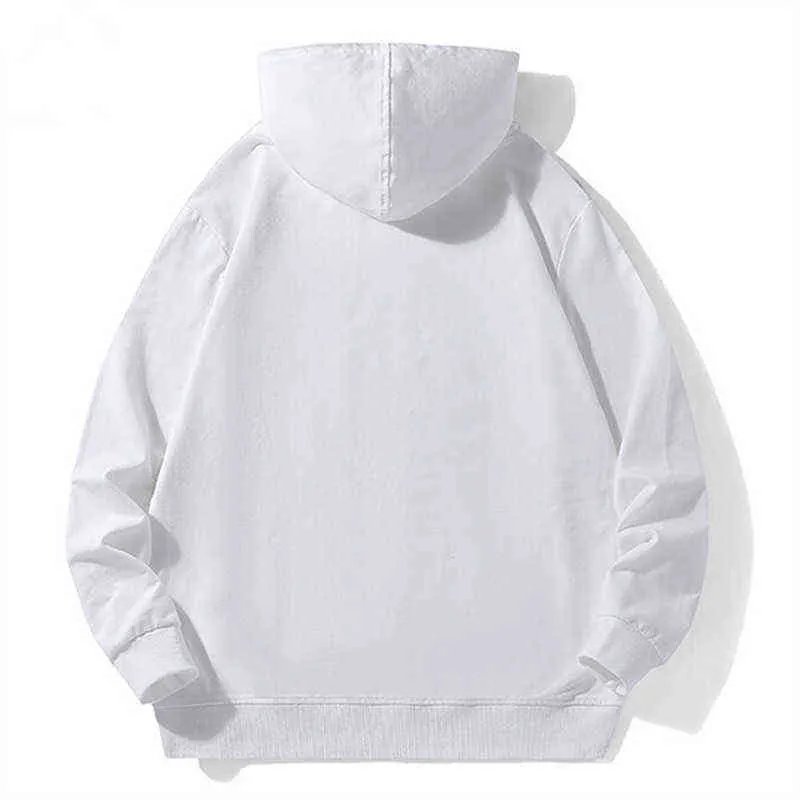 New Hoodie Sweatshirts Men Cotton Casual Pullover Streetwear Hip Hop Solid Hoodies White Black Hooded Sweatshirts Men Plus Size L220730