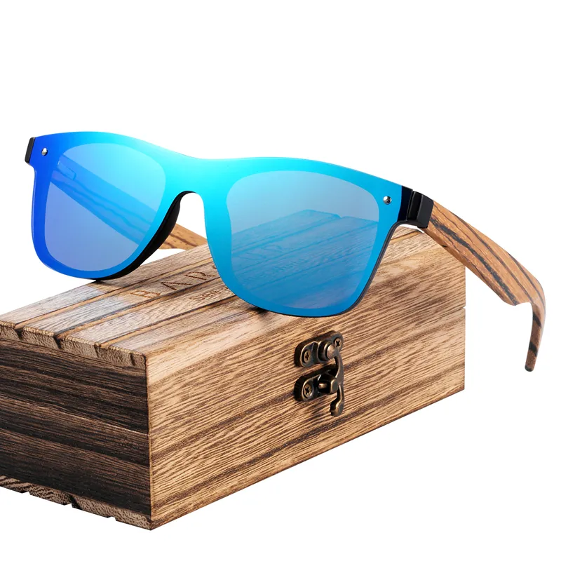 Barcur Fashion Drewniane okulary przeciwsłoneczne Mężczyźni Bambus Temple Słońce Kieliszki Kobiety drewno ds Masculino 220513