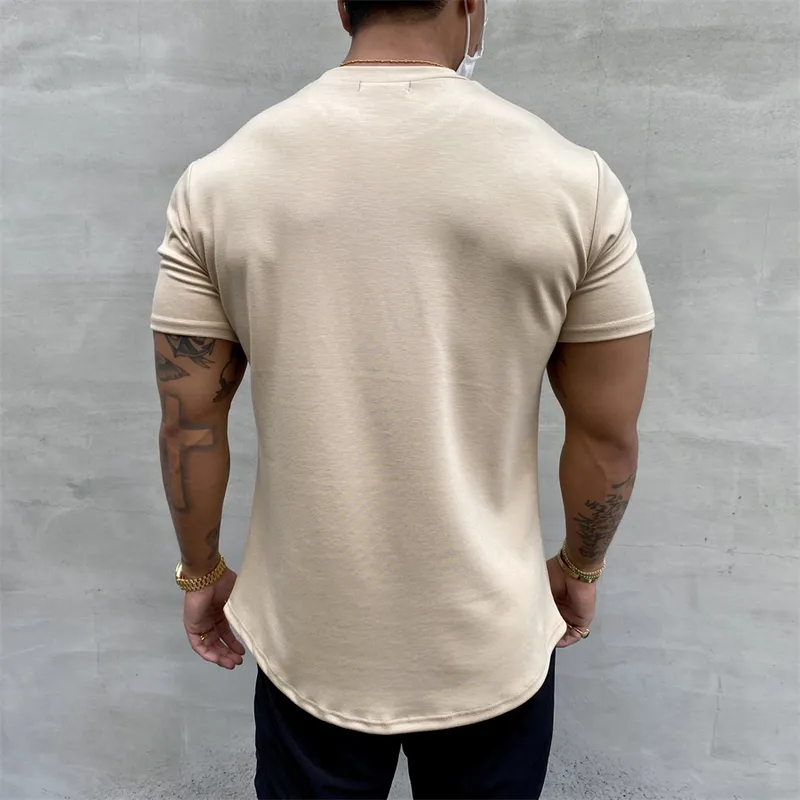 T shirt Men Summer Gym Clothing Bodybuilding Fitness Loose Casual Lifestyle Wear T-shirt Streetwear Hip-Hop Tshirt 220707