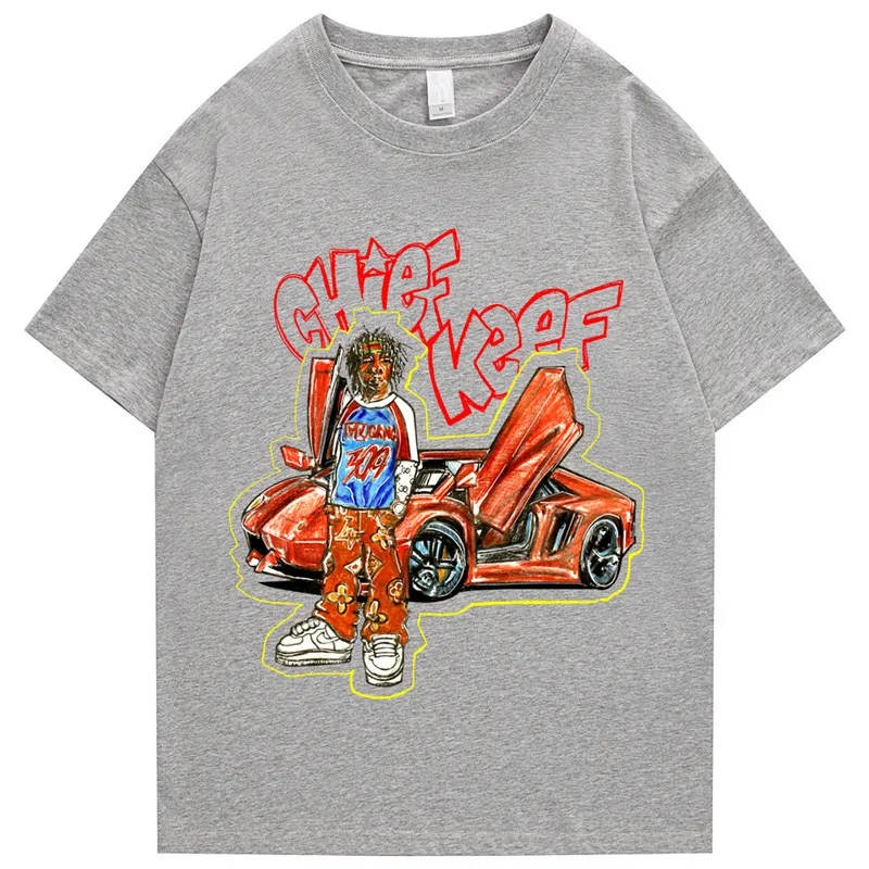 チーフキーフハラジュクメンズTシャツヒップホップアルファベット漫画コットンサマーショートスリーブメン220408