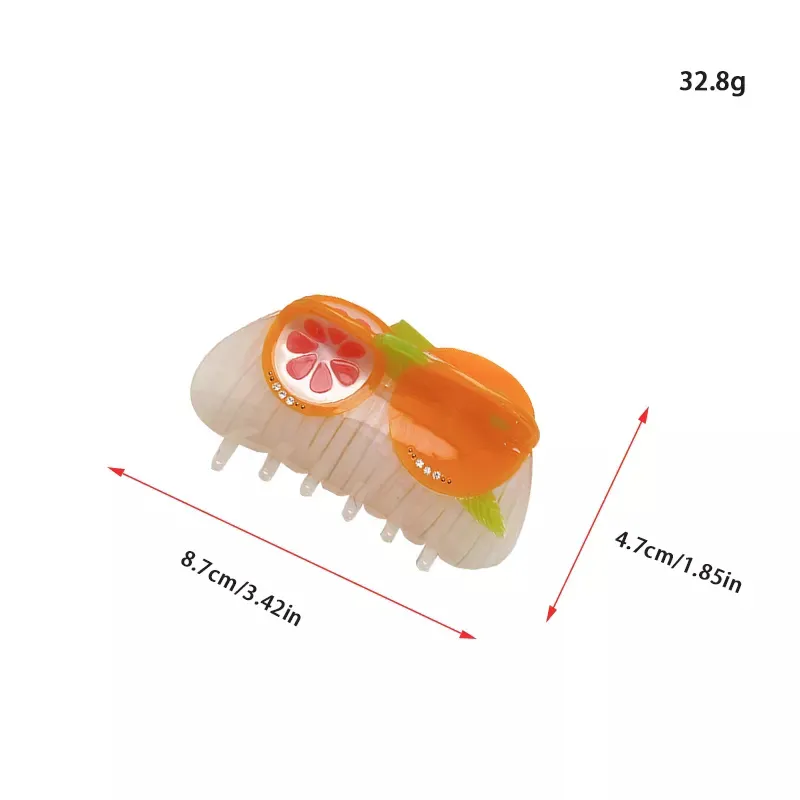 Pinces à cheveux Barrettes Design créatif 8.7 cm gros fruits Orange couture griffe mode acide acétique requin pince pour tempérament filles