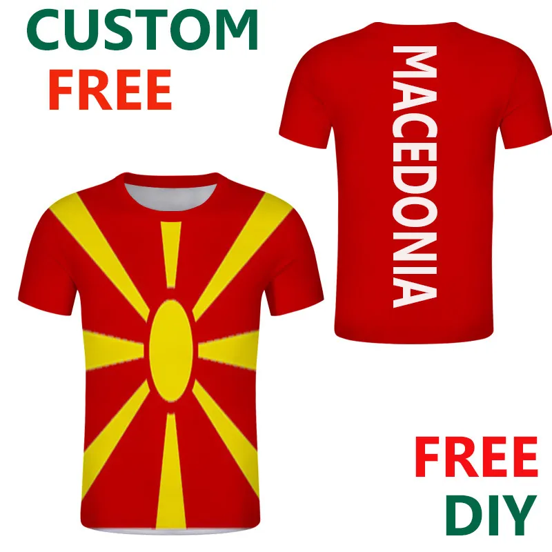 Magliette personalizzate fai-da-te gratuite Macedonia Magliette con emblema bandiera Personalizza MKD Nome paese Numero Maglietta personalizzata spagnola 220616