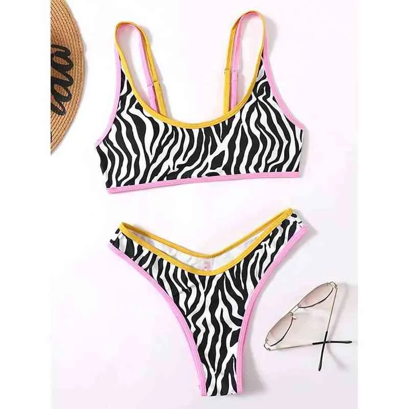 Животные Print Leopard Bikini Push Up Купальник Сексуальные Женщины Бикини Набор 2022 Бразильский Стринги Купальники Bandeau Beach Носите Купальники Y220420