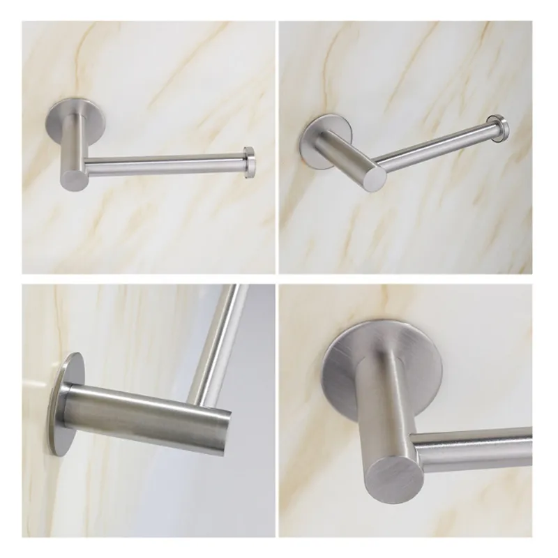 Toilet Wall Mount Paper Holder Stainless Steel Bathroom Kitchen Roll Accessory Tissue Towel Accessories Holders 220809