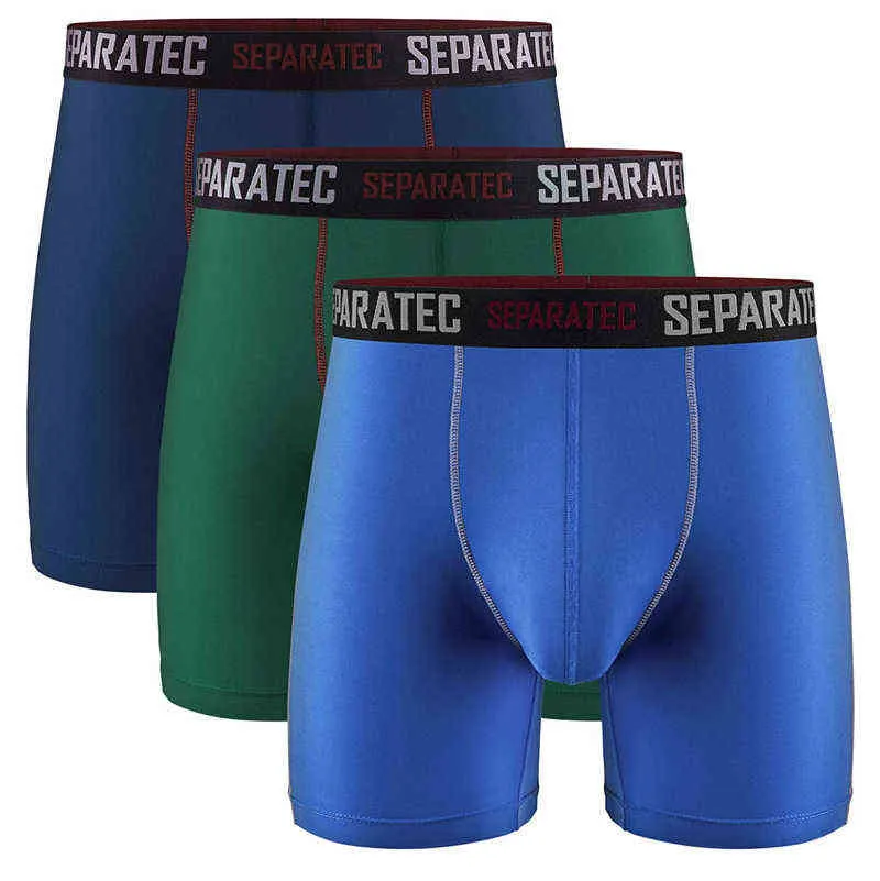Мужчины Seperatec Quick Dry Boxershorts мягкие длинные ноги спорт сексуальное боксер -нижнее белье G220428