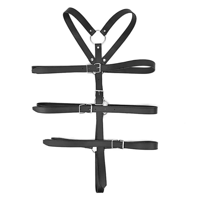 SM Women BdSm Bondage Pu Leather Stems Sexig slav Bandage Restraint Lingerie Open Bra Flirting Set Products Accessories