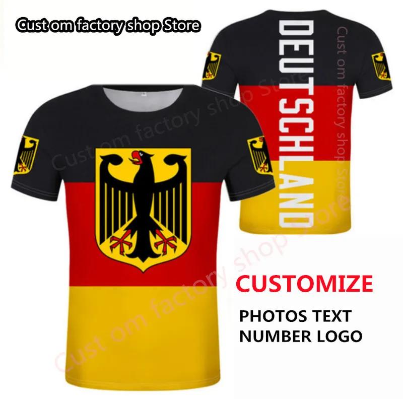 ALLEMAGNE t-shirt gratuit personnalisé bricolage nom numéro deu t-shirt nation drapeau de pays allemand bundesrepublik collège imprimer p o vêtements 220620