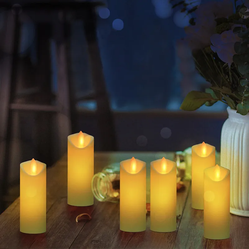 LED إلكترونية شمعة الأرجوحة شمعة أضواء أضواء البطارية تديرها حفل زفاف ديكور عيد ميلاد مصباح ليلا فيلاس LED 220527