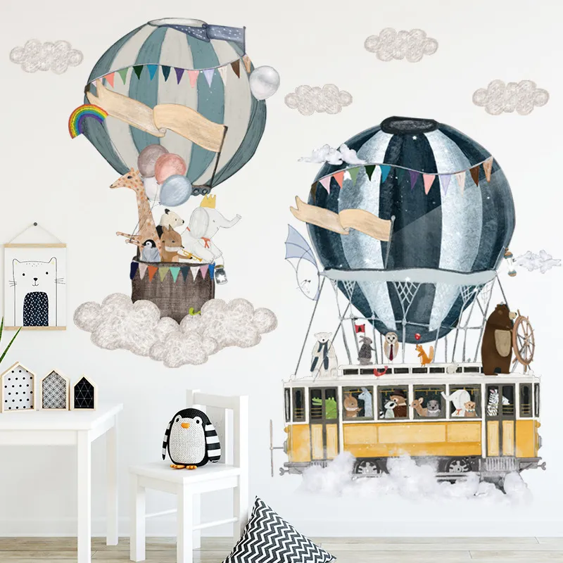 Cartoon-Kinderzimmer-Wand-Dekor-Aufkleber, Luftballon, Vinyl-Aufkleber für Heimdekoration, Kunstwandbilder, Aufkleberpapier 220813