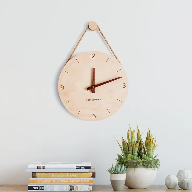 Reloj de pared 3D de madera nórdico diseño moderno Digital s hogar sala de estar reloj decoración regalos de navidad 220426