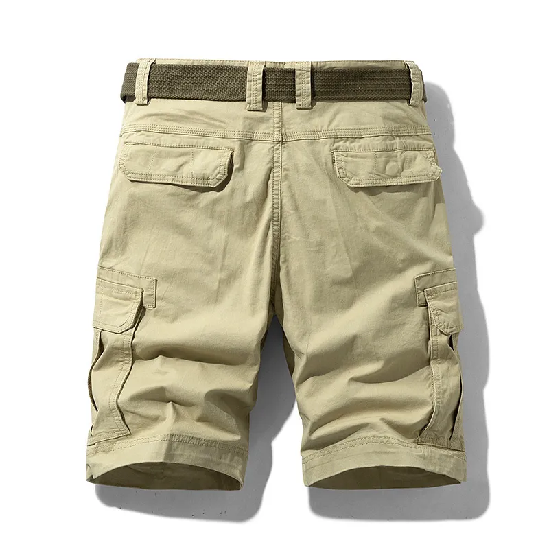 Spring Men Cotton Cargo Shorts kläder Summer Casual Breeches Bermuda Fashion Beach Pants Los Cortos last Korta män 220507