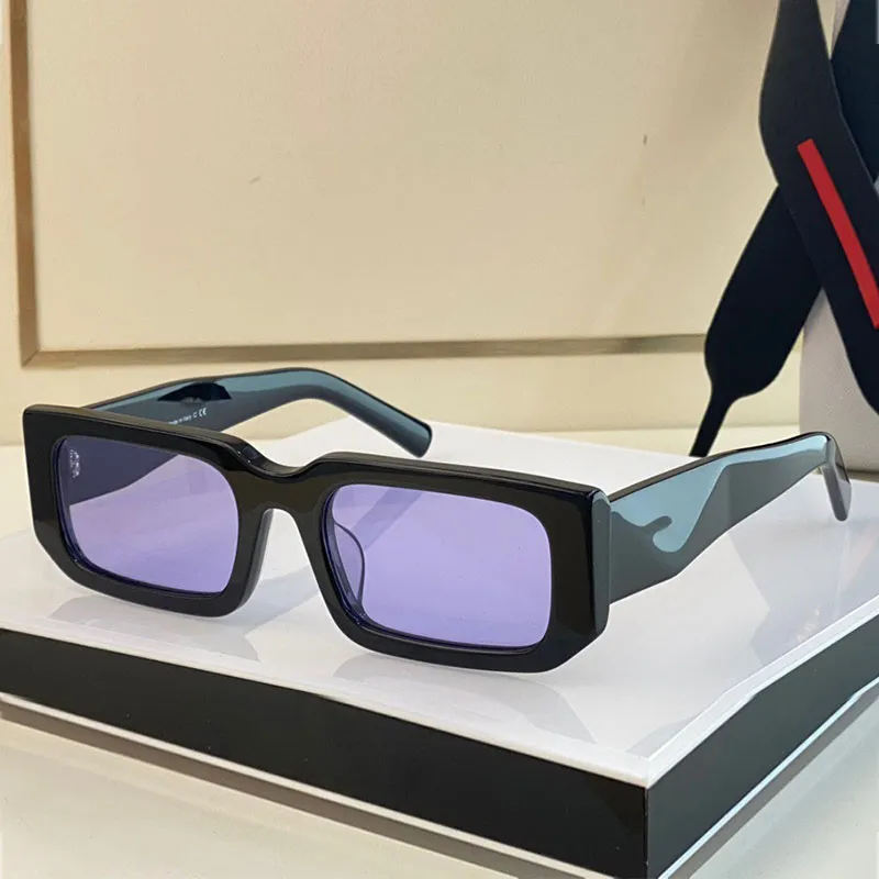 Óculos de sol masculinos símbolo óculos de sol spr06y quadrado preto quadro roxo lente feminina moda óculos de sol casual ao ar livre uv400 com case274c