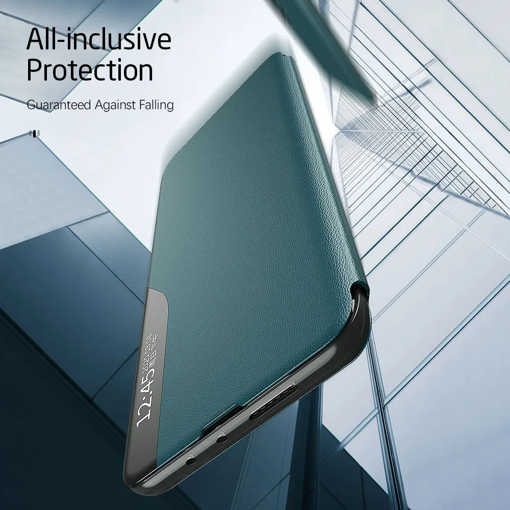 S22ULTRA CASE Smart Window Visa Läder Flip Telefon Skydd för Samsung Galaxy S 22 S22 Ultra Pro Plus 5G Magnetisk bok Stand Coque
