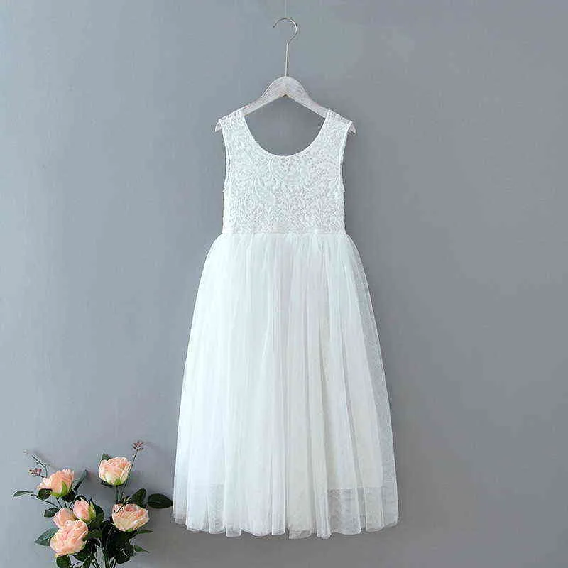 Summer New Girl Princess Dress Ciglia indietro pizzo piatto Tulle Bohemian Holiday Beach Dress Wedding Party Dress E13843 Y220510