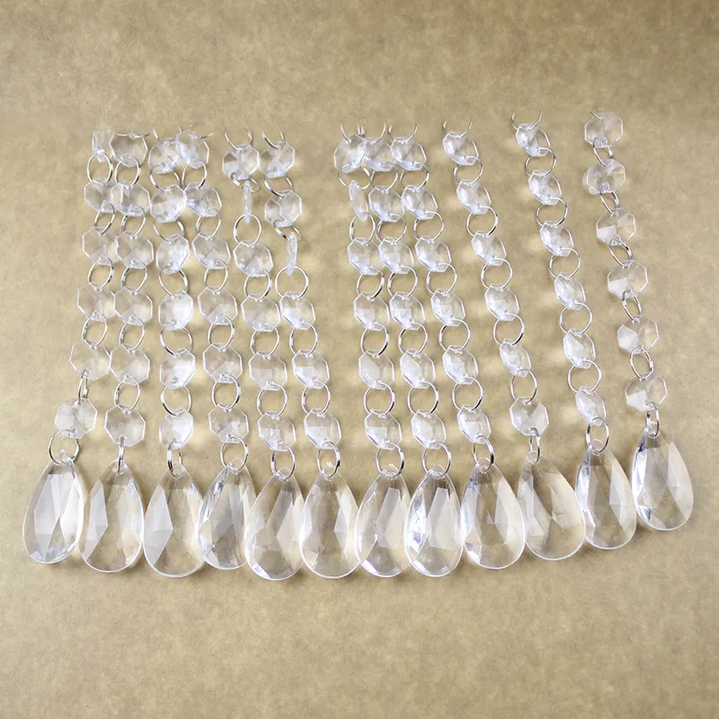 60 cordas de 17,5 cm de pingente de cristal de lustre de pingente de cristal de pingente de guirlanda