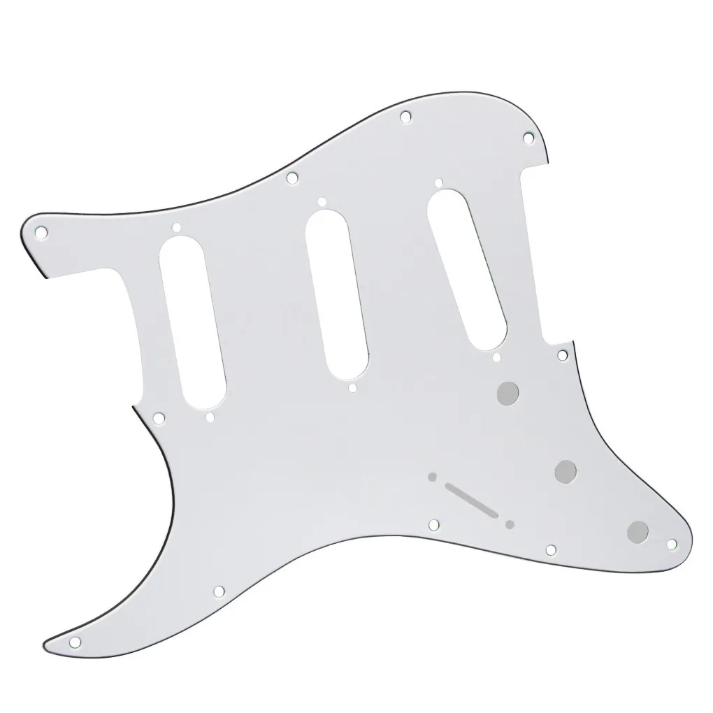 Leworęczny biały 3ply 11 otworów Guitar Pickguard SSS ze śrubami