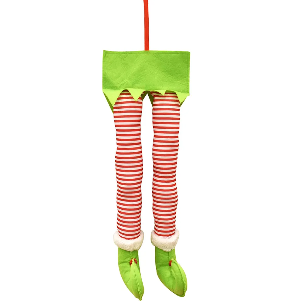 Gambe di elfo di Babbo Natale Peluche Piedi ripieni con scarpe Albero di Natale Ornamento decorativo Decorazioni natalizie Ornamenti la casa sxjun16