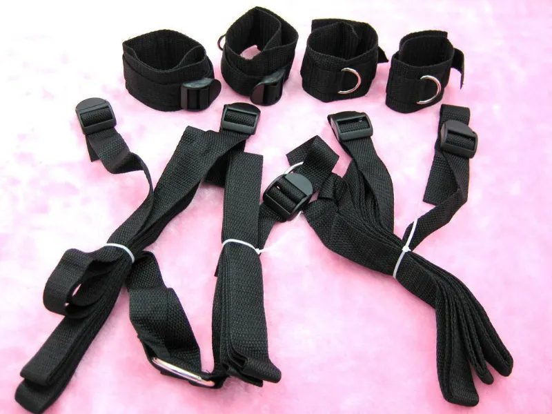 Bdsm Bed Restraints sexy Straps Bondage Rope Fetish Slave Handcuffs and Ankle Cuffs Harness Strap Adult Game Toys for Couples